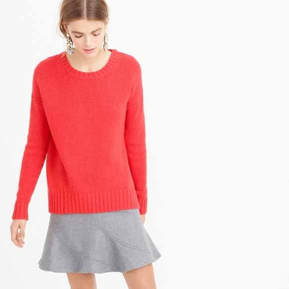 J. Crew Women's Wool Knit Tunic, Red Sweater NWT - Picture 2 of 5